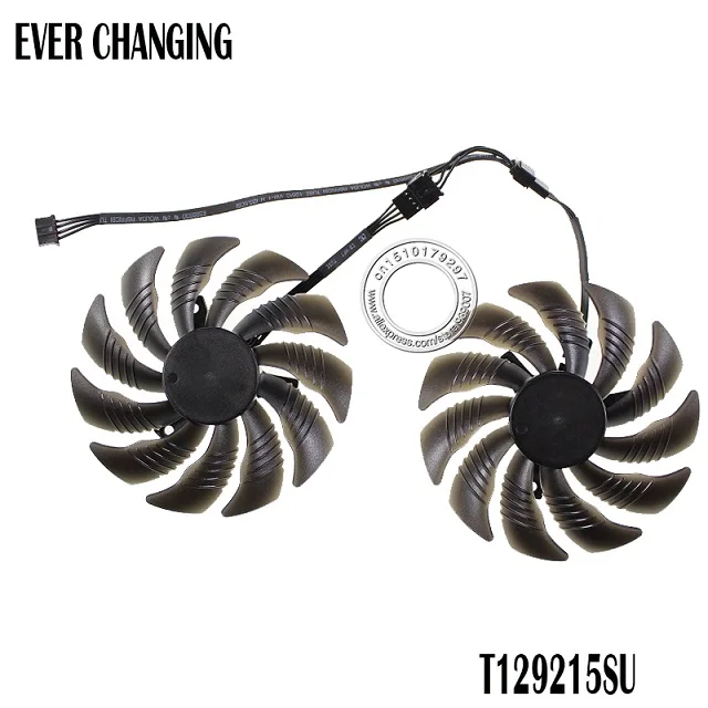 SET FAN 88 мм T129215SU PLD09210S12HH 12 В 4Pin вентилятор охлаждения для Gigabyte GeForce GTX 1060 1070 GTX1060 GTX1070 Вентилятор Охлаждения видеокарты - Цвет лезвия: SET FAN