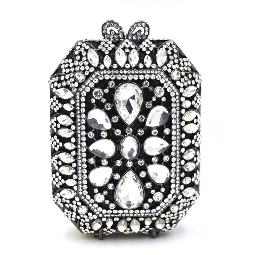 Black Silver Модная дизайнерская обувь с украшениями в виде серебристых кристаллов Для женщин вечерняя сумочка; BS010 женская свадебная обувь Свадебная Сумка Выходные туфли на выпускной бал дневной клатч сумочка женская сумка-клатч SC521 - Цвет: Black Silver