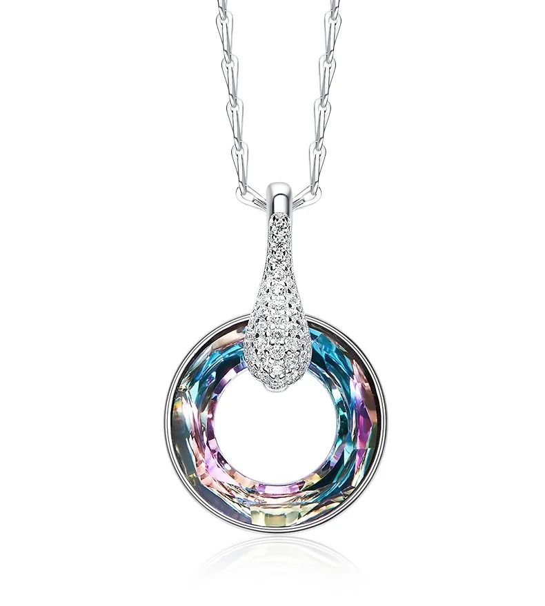 Panda100 женский кулон lucky wheel цепочка с костями использованием кристалла Swarovski s925