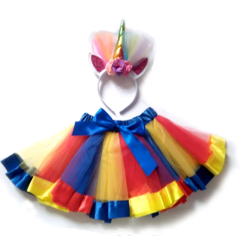 Вечерние юбки пачки принцессы для девочек юбка маленьких + повязка на голову