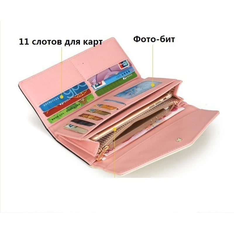 Модные женские кошельки из искусственной кожи роскошный брендовый женский клатч