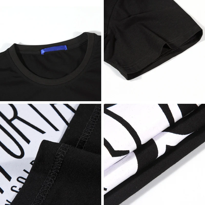 Qsuper плюс Размеры хлопковая футболка с коротким рукавом Для мужчин SWAG удобные со