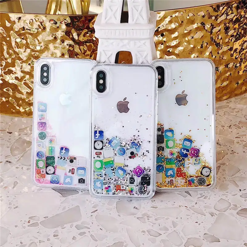Новый жидкий зыбучий песок для Iphone 66S 6P 78 78plus Xxs Xr Xsmax модная Любовь Все включено