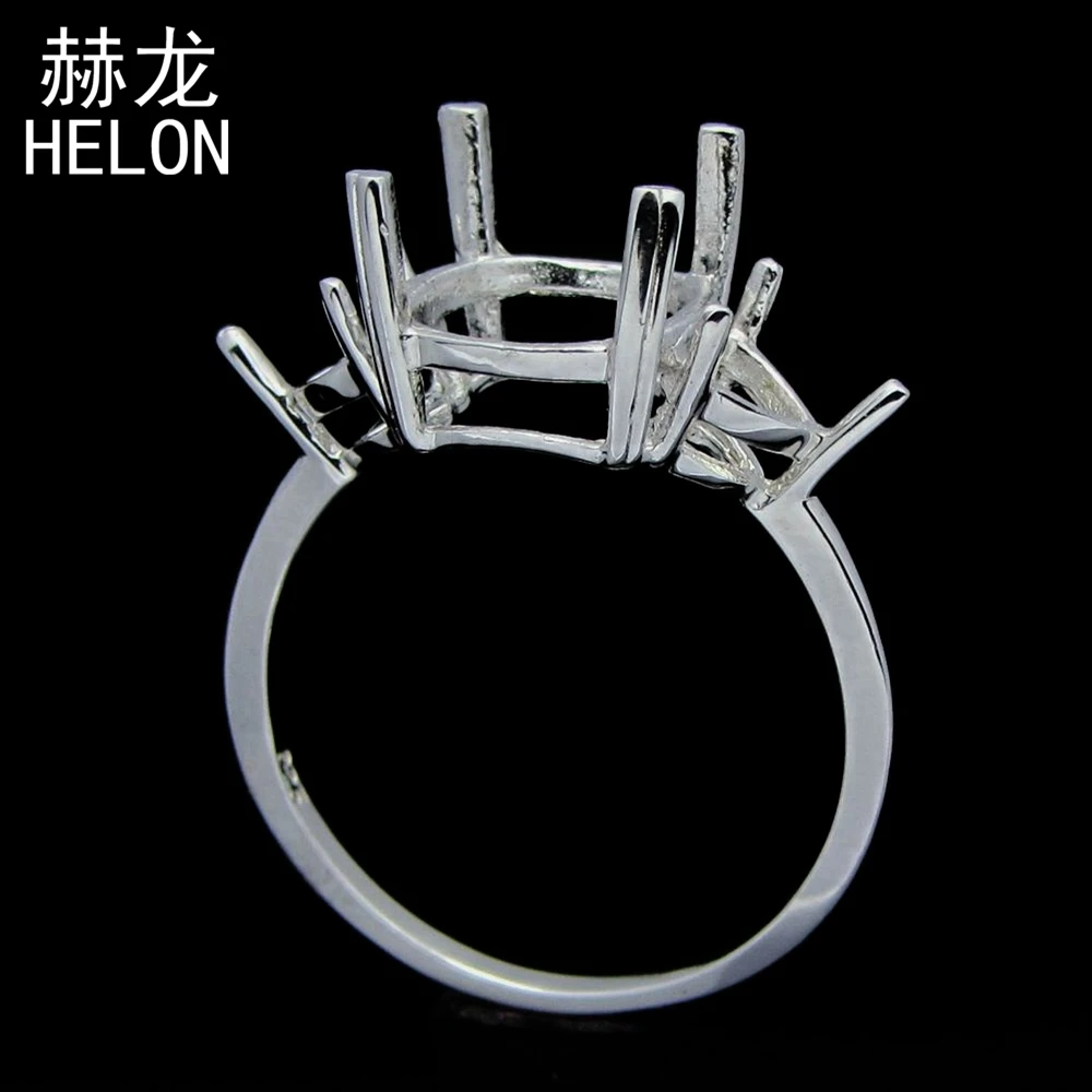 Oval Shape 8mmX10mm &amp Heart cut 5mm Semi Mount Ring Setting FREE SHIPPING Three Stone Sterling Silver 925 Engagement | Украшения и