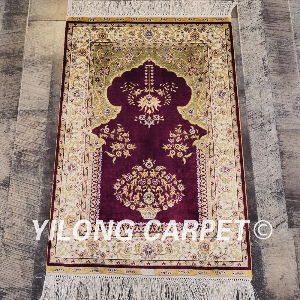 Yilong 2 'x 3' персидский ковер с ручным узелком красная Классическая