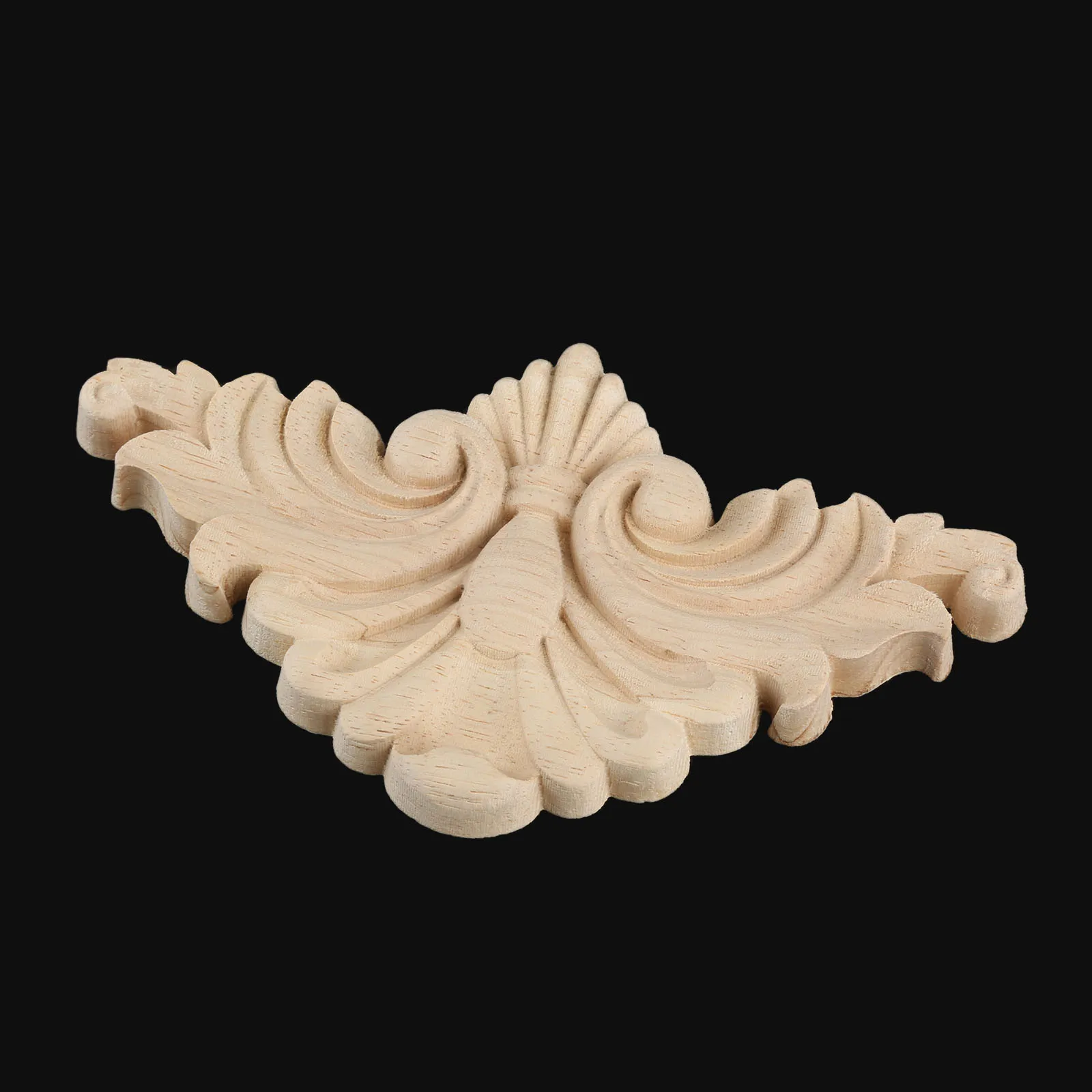 1Pc 16*9cm Decorative Wood Applique Carved Decal Corner Floral Onlay Frame for Wall Doors Cabinet Furniture Figurines | Дом и сад