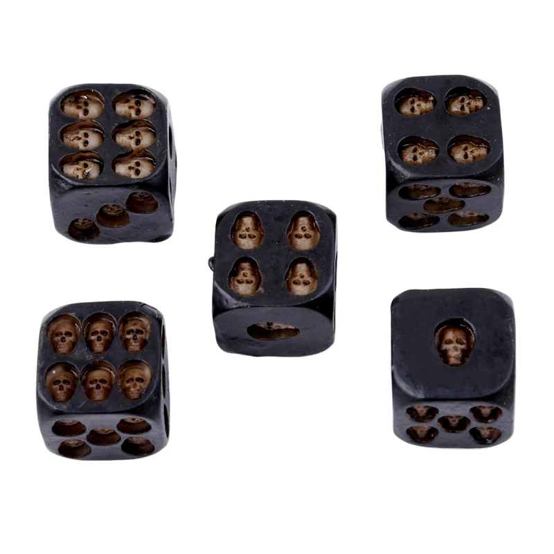 Black 5Pcs/set Gambling Skull Dice Funny Gags Toys Festival Party Table Games Decorative Classic Kids Adult Toy | Игрушки и хобби