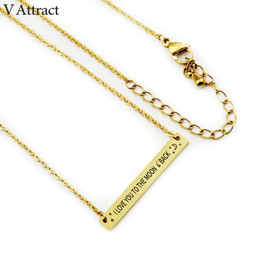 Ожерелье с подвеской Я тебя люблю к Луне и задней панели Женская Золотая цепочка