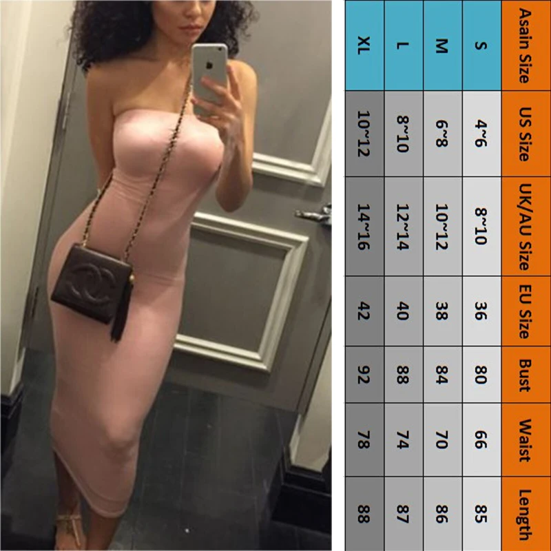 2018 хлопок Лето без бретелек рукавов женское Макси сексуальное обтягивающее