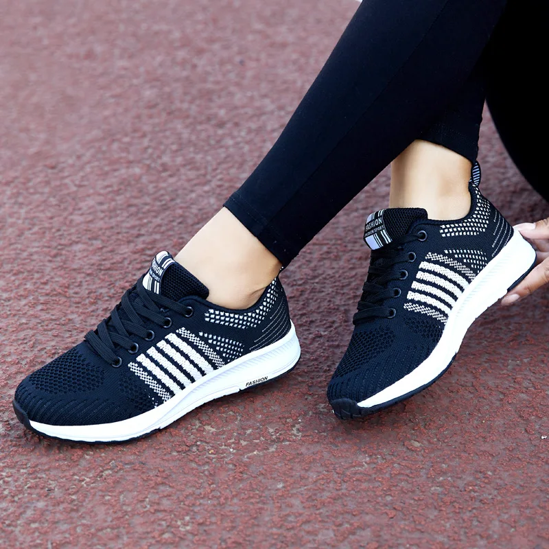 STQ/2019 весенние женские туфли на плоской подошве tenis feminino Легкие дышащие сетчатые