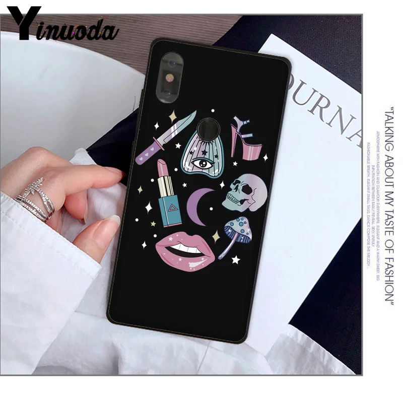 Мягкий черный Чехол Yinuoda Girly Pastel Witch Goth для телефона Xiaomi Mi 6 Mix2 Mix2S Note3 8 8SE Redmi 5 5Plus Note4