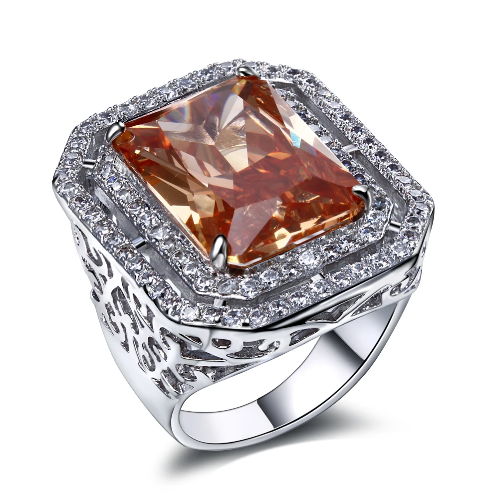 Модные кольца с родиевым покрытием и кубическим цирконием кольцо на палец