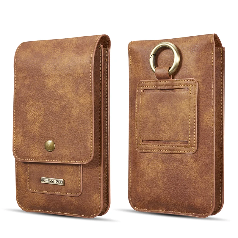 

Multifunction 5.2~6.5'' Leather Phone Pouch Bags Hook Loop Belt Clip Case for Samsung Note 10 9 8 Wallet Bags for iPhone 11 XR