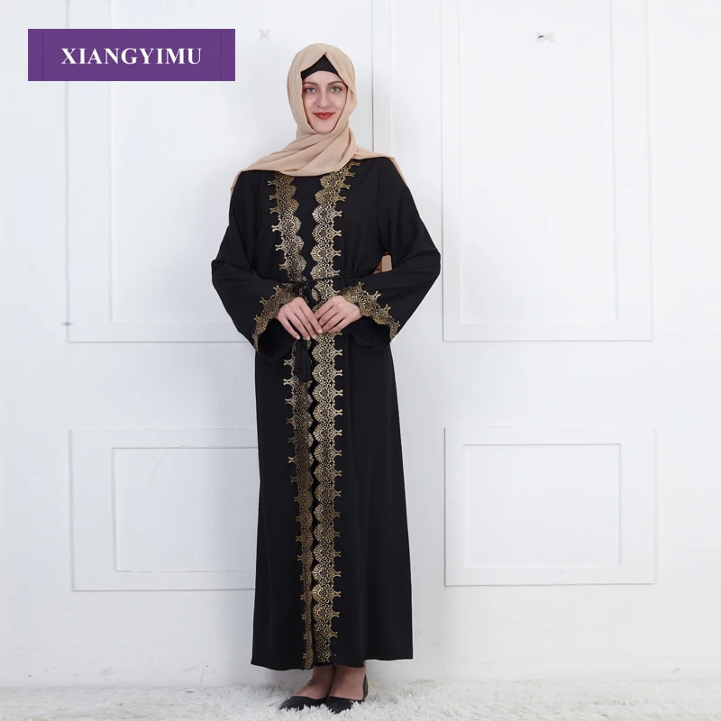 F812 мусульманская абайя модное вышитое платье Nida кардиган халат Jubah от производителя