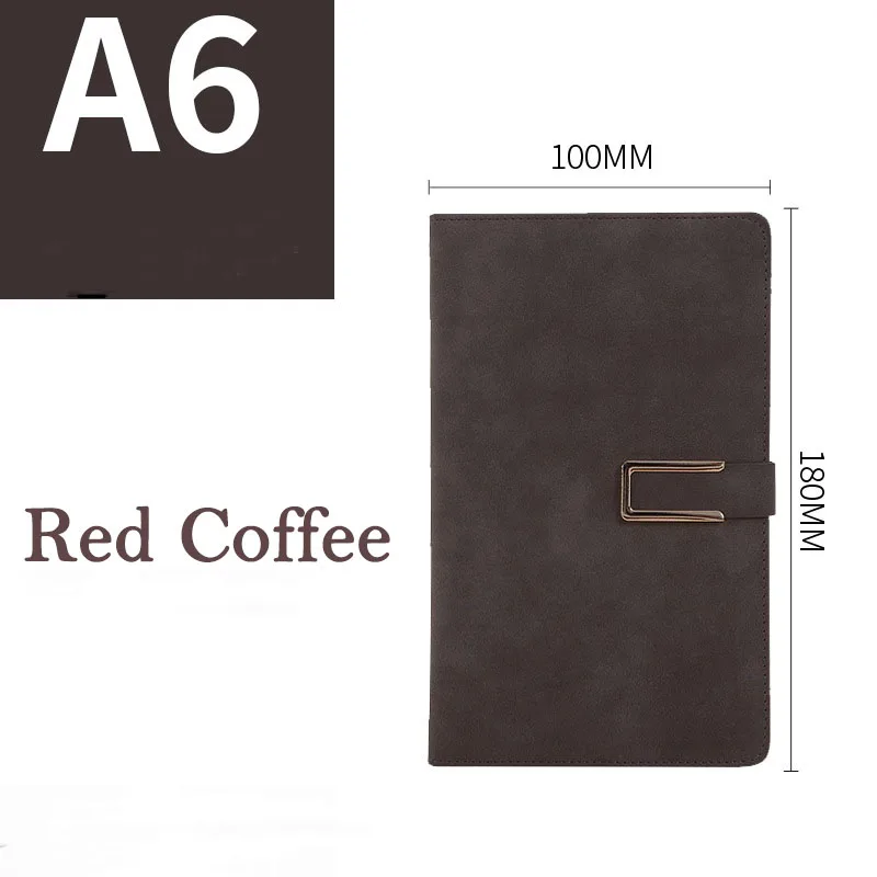 A6 Red Coffee EZONE A5/A6 бизнес высокого класса блокнот с металлической кнопкой 200 страниц линейная внутренняя страница Памятка школьные офисные принадлежности студенческие канцелярские принадлежности - Цвет: A6 Red Coffee