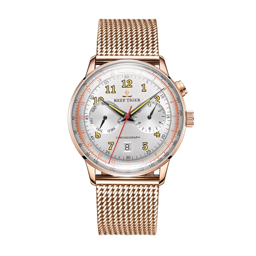 Риф Тигр/RT Лидирующий бренд Для мужчин Роскошные часы из розового золота