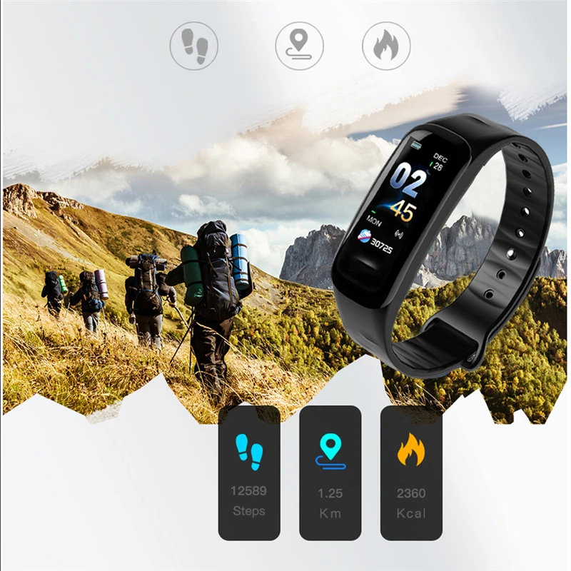 Спортивный браслет часы для женщин и мужчин на запястье со светодиодной