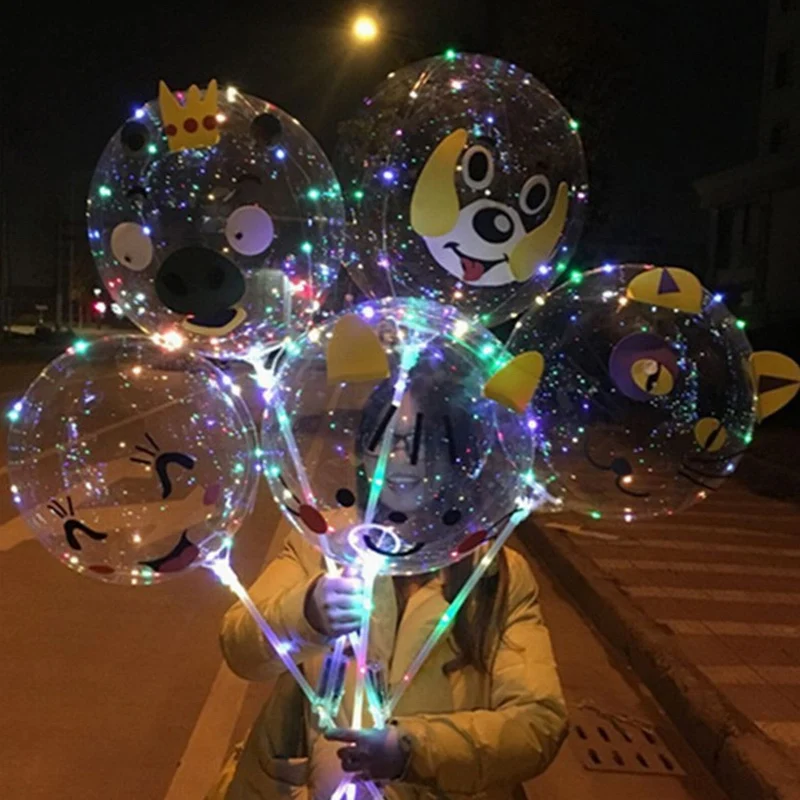 Новый стиль светодиодный Bobo шар ручной мультяшный с животными и Ной лентой 3 м