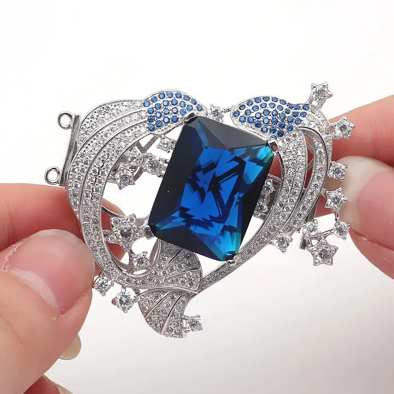 Соединитель из серебра 925 пробы в форме сердца с фианитами|clasp hooks|claspclasp bracelet |