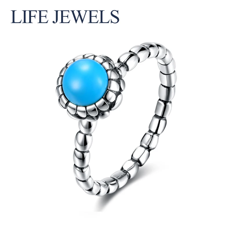 Authentic100% 925 Sterling Silver Turquoise Rings Charm l Women Luxury Valentine's Day Gift Jewelry 18164 | Украшения и