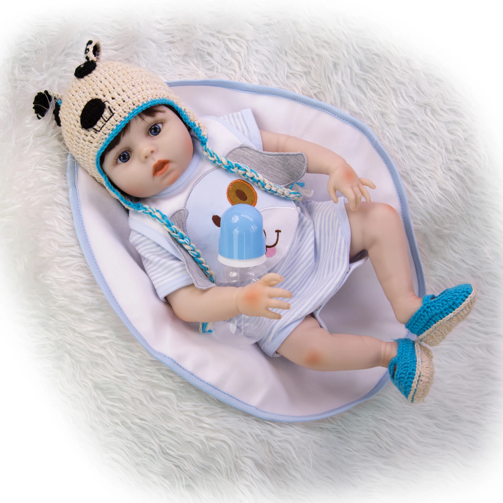 KEIUMI ручной работы 19 дюймов Reborn Baby Doll близнецов Реалистичная полный силиконовые