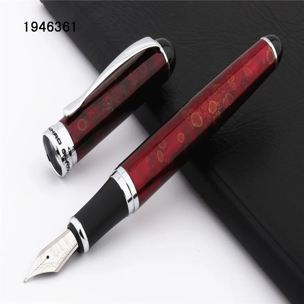 JINHAO X750 Золотая Роскошная перьевая ручка в красный горошек для офиса и школы