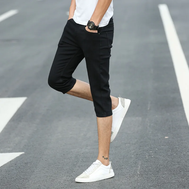 Модные облегающие мужские джинсы в стиле хип-хоп обтягивающие эластичные