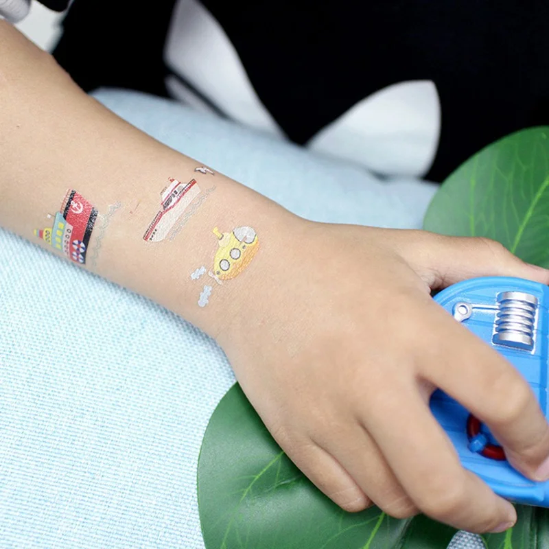 1 шт. мультяшный автомобиль самолёт временное искусство тела наклейки татуировки