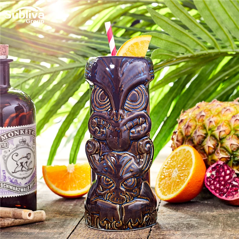 Керамическая кружка Duece Tiki, 520 мл, Коктейльная чашка, пивная кружка для напитков, кружка для вина, инструмент для бара