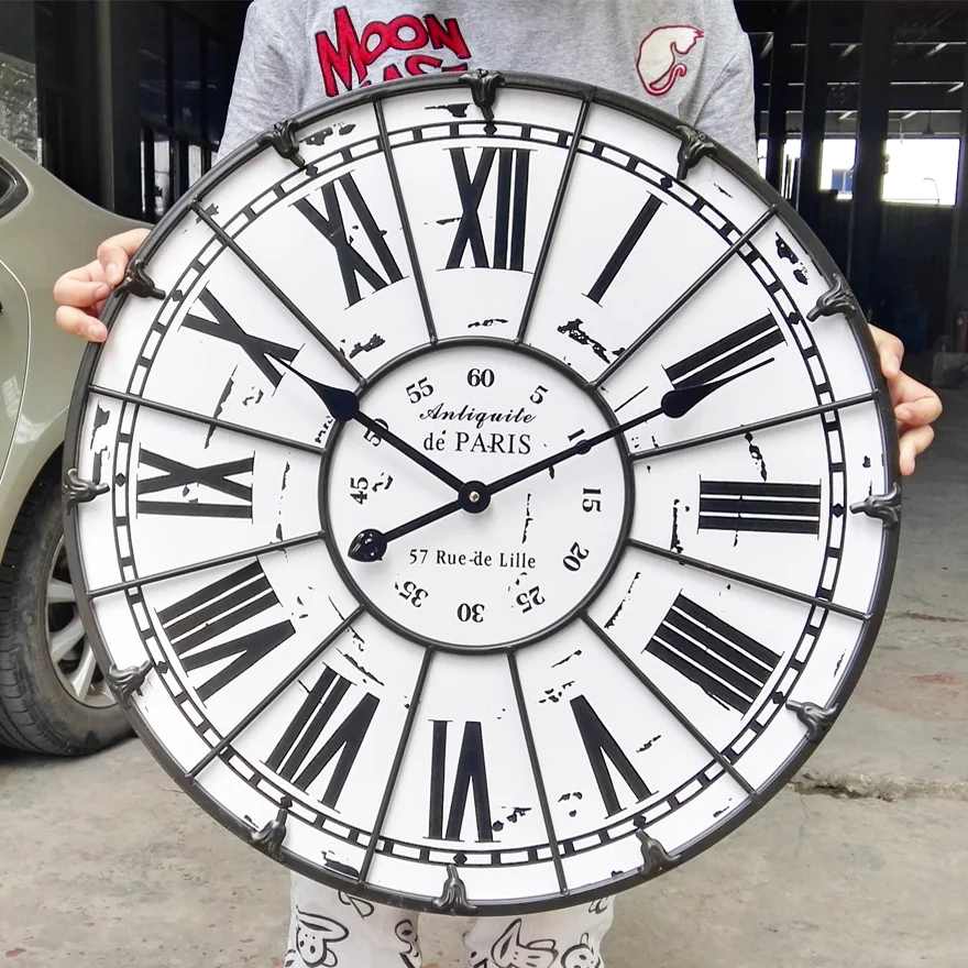 Большие настенные часы 60 см с римскими цифрами обои для украшения гостиной|de