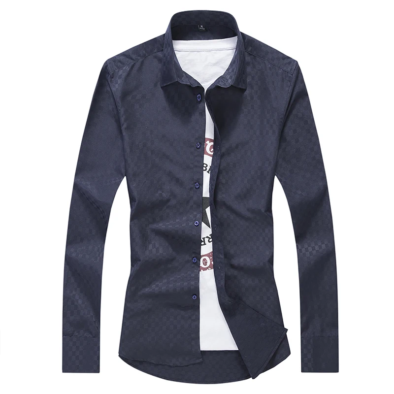 Free shipping 2017 New spring Fashion Men's Clothes Slim Fit Men Long Sleeve Shirt Print Luxury Dress Shirts | Мужская одежда