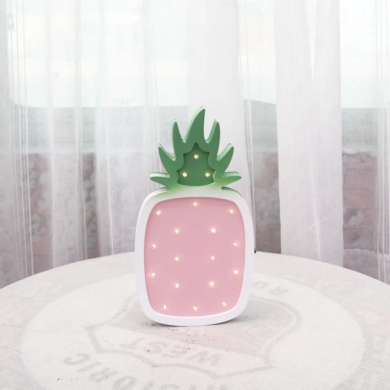 3D Ананас мультфильм Деревянный орнамент ночные светильники ананас LED ночник