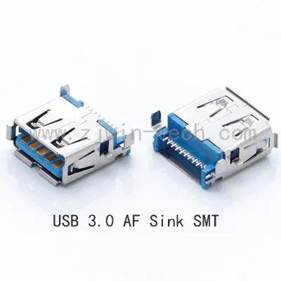 100 шт. Высокоскоростной USB 3 0 разъем AF раковина 2 SMT Тип для компьютера зарядный
