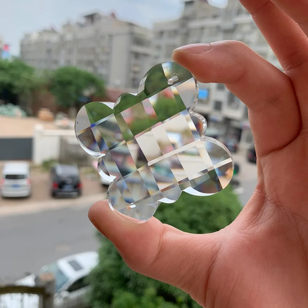 50 мм Suncatcher китайский узел стеклянная призма люстра крест кристалл части подвесной Декор вечерние соединители для люстры