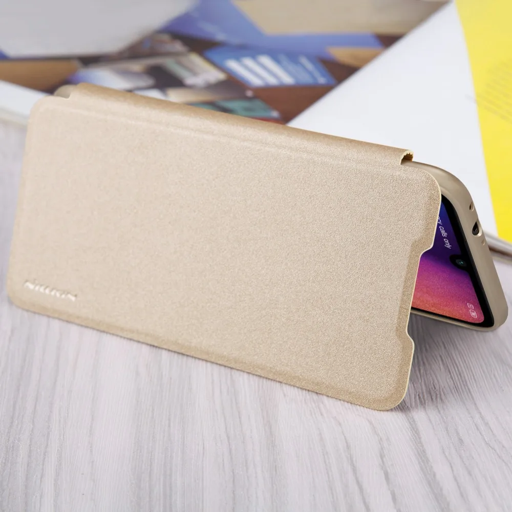 Кожаный чехол NILLKIN Sparkle для Xiaomi Redmi Note 7 жесткая задняя панель из поликарбоната откидная крышка для Redmi Note 7 чехол для телефона 6,3 дюймов