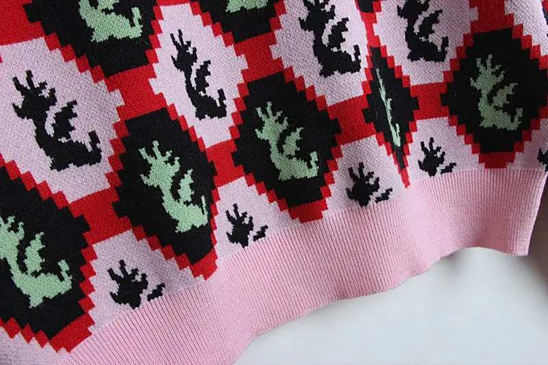 Роскошный дизайнерский Повседневный свитер с милым геометрическим рисунком