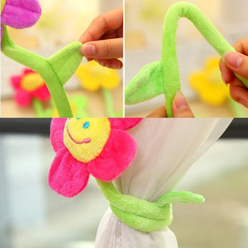 Лидер продаж 4 цвета ручной работы подсолнечника Шторы Пряжка tiebacks держатель