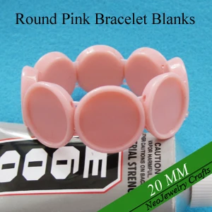 Baby Pink 10 шт-20 мм Серебряный Эластичный браслет пустой, браслет ручной работы установка, эластичный пустой браслет с 20 мм установкой ободка 20 мм - Окраска металла: Baby Pink