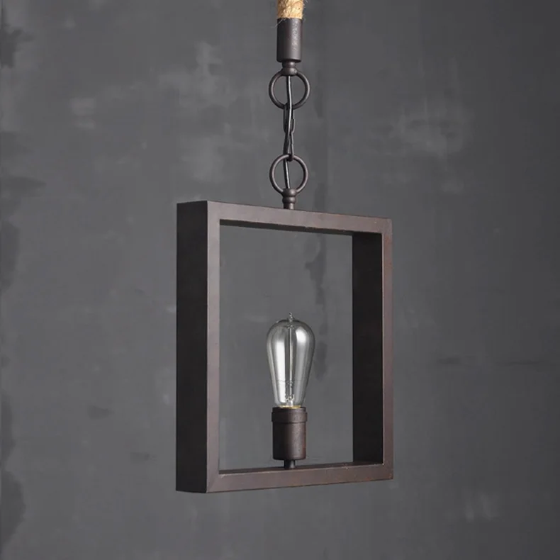 1 шт. Ретро черный ржавый бар свет Kithchen квадратный гладить Открытый Подвесные