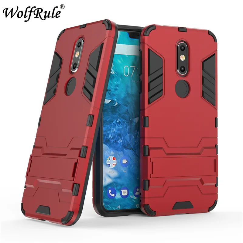 Чехол WolfRule для Nokia 7 1 мягкий силиконовый чехол + пластиковая подставка телефона