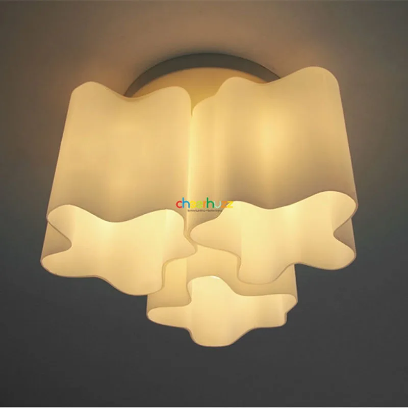 Современная Минималистичная стеклянная потолочная лампа с тремя светильниками