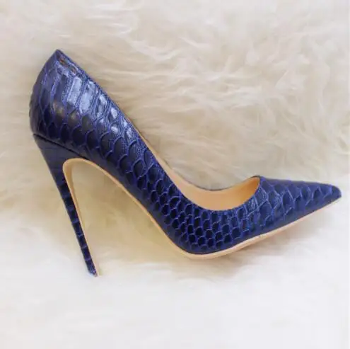 

2019 Fashion free shipping women Navy snake python leather Poined Toe Stiletto high heel pump HIGH-HEELED SHOES Wedding Shoes