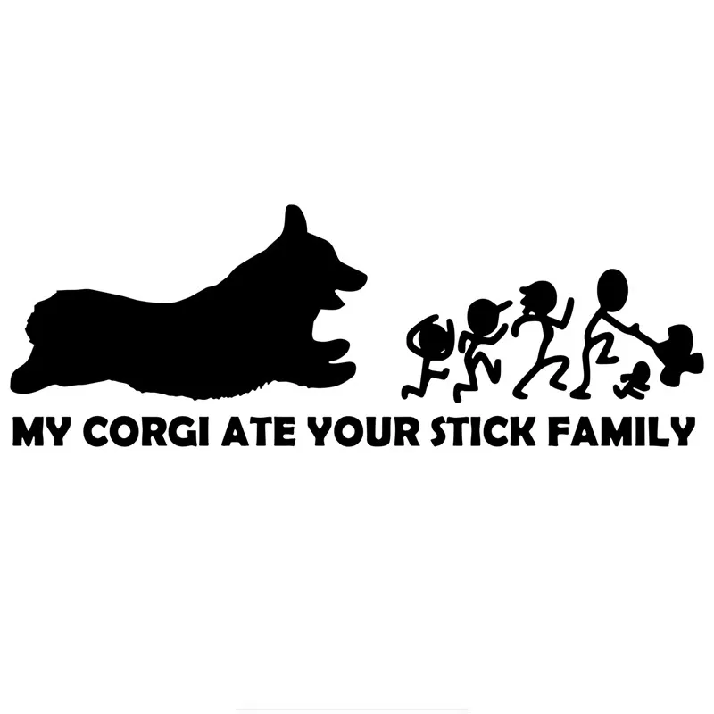 Dog my corgi ate your stick family для авто автомобиля/бампера/окна виниловая наклейка наклейки