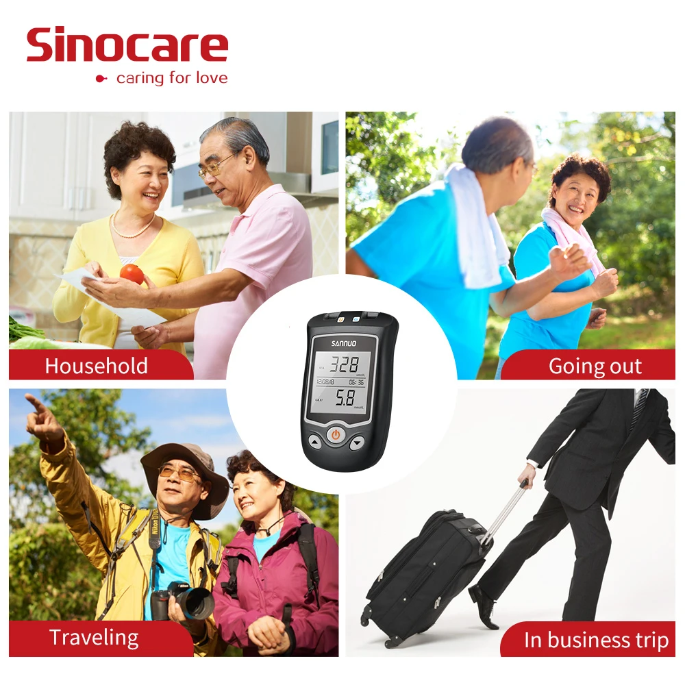 SINOCARE EA-11 ммоль/л мочевой кислоты и глюкометра в крови и 50 тест-полосок глюкозы 30 полосок мочевой кислоты для подагры диабета родителей