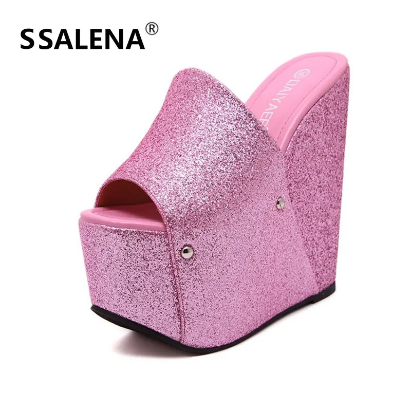 Женские шлепанцы на очень высоком каблуке женские толстой платформе с открытым