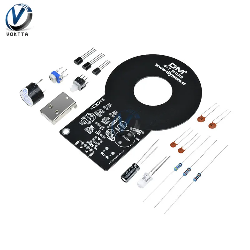 DIY Kit модуль металлоискателя DIY электронная часть DC 3 V-5 V 60mm Бесконтактный датчик доска металлоискатель комплект с Чехол для батареи