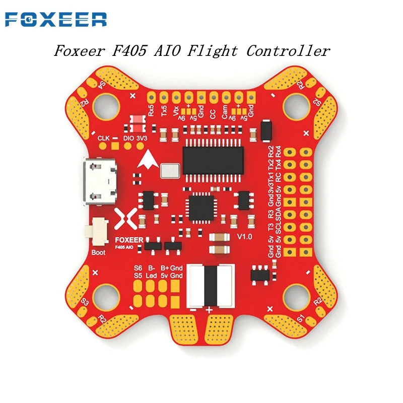 Foxeer F405 AIO Betaflight полета Управление Лер STM32 MPU6000 OSD встроенный 5 В/2A BEC PDB Камера для RC