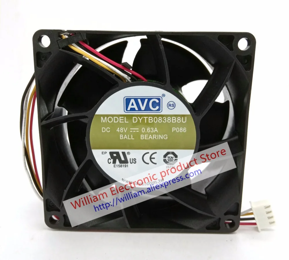 

Новый Оригинальный AVC 80*80*38 мм 48В 0.63A DYTB0838B8U 4-линейный инверторный Вентилятор охлаждения
