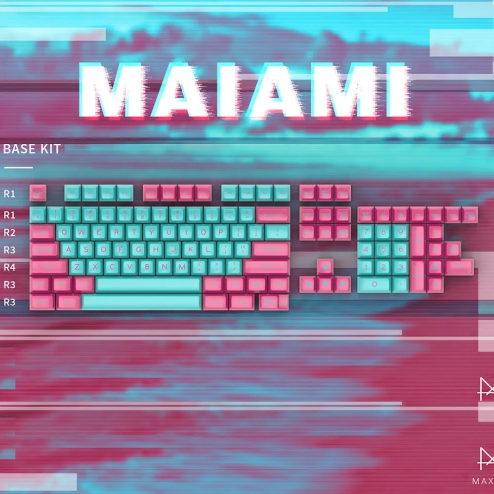 MAXKEY MAIAMI колпачки SA Double shot ABS колпачки для механической клавиатуры подходят kbd75