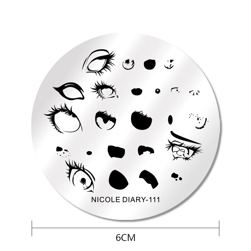 Трафарет NICOLE DIARY для стемпинга ногтей пластина круглой формы из нержавеющей